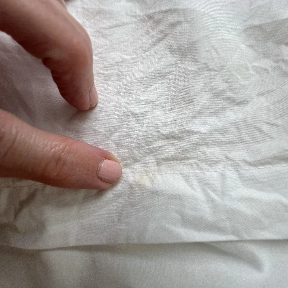 Pottery Barn  Double Piping Cotton STANDARD Pillow Sham WHITE